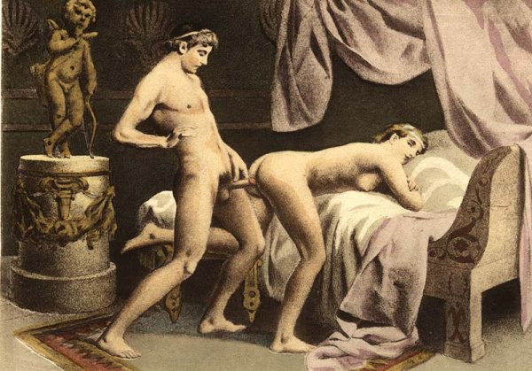 Édouard Henri Avril art depicting anal sex between a man and a woman