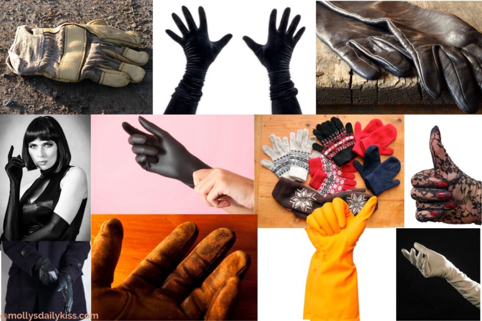 Collage of images of various different kinds of gloves